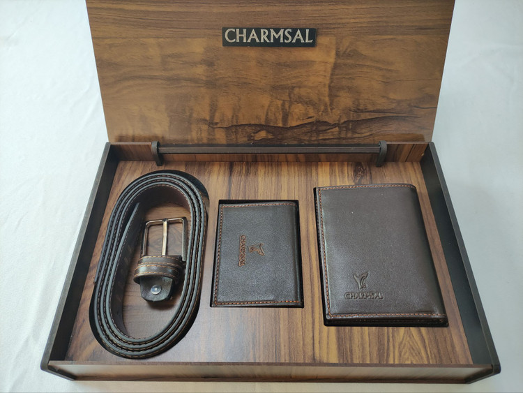 ست 3 تیکه نیم کتی چرم قهوه ای| سایت چرم دقت