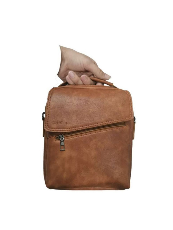 دوشی آراز زیپ کج رنگ عسلی | چرم دقت