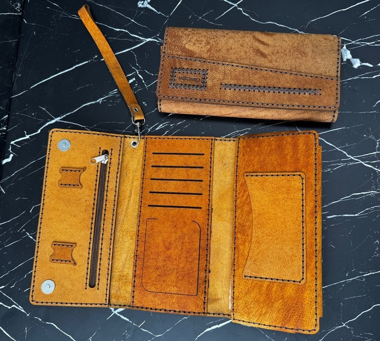 کیف پول مردانه سه لت ترنج دوختی | سایت چرم دقت