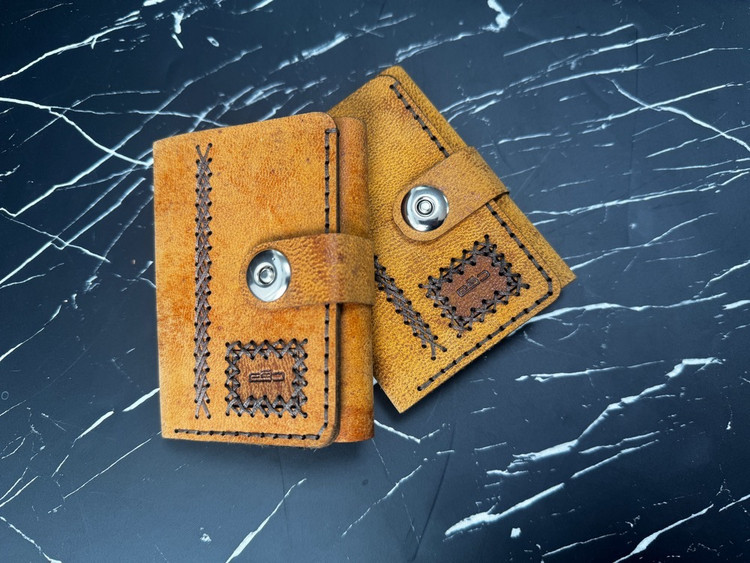 سه لت کوچک پولخور رودوخت چرم طبیعی | چرم دقت