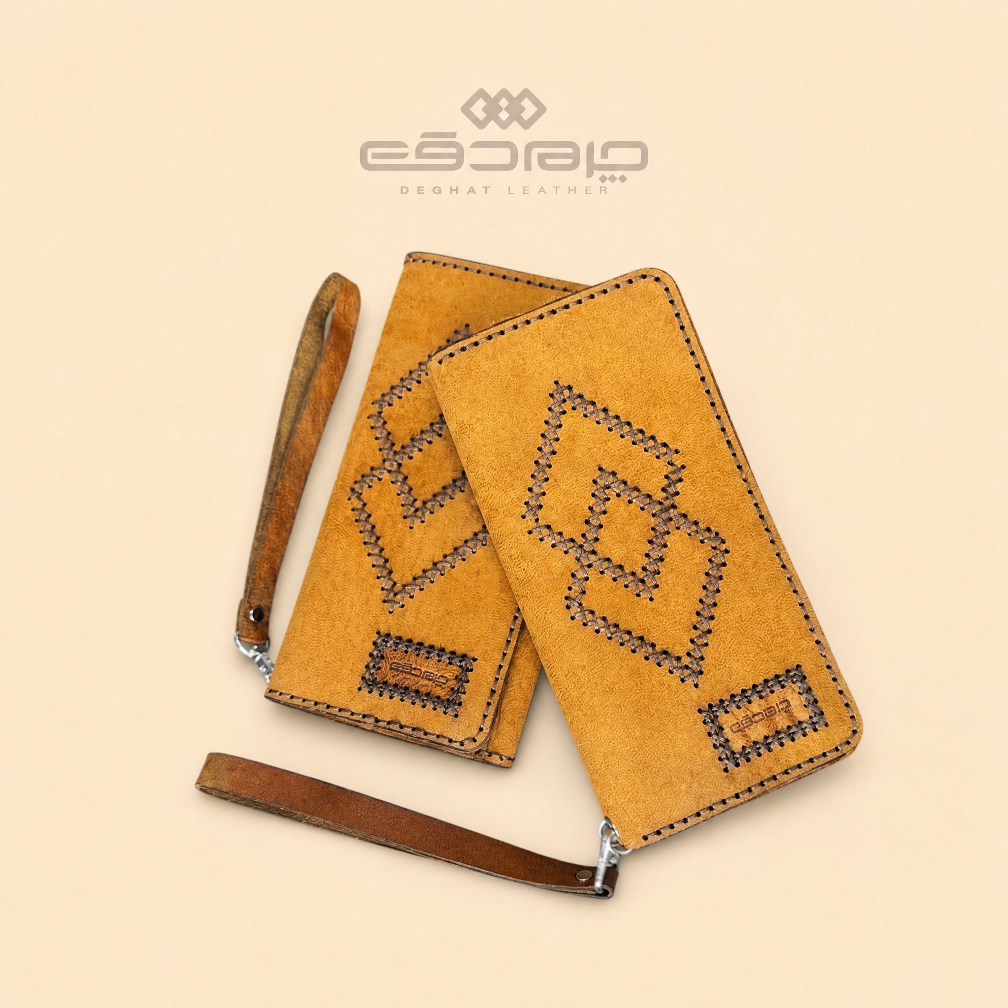کیف پاکتی دوخت لوزی چرم طبیعی دقت _ 36038