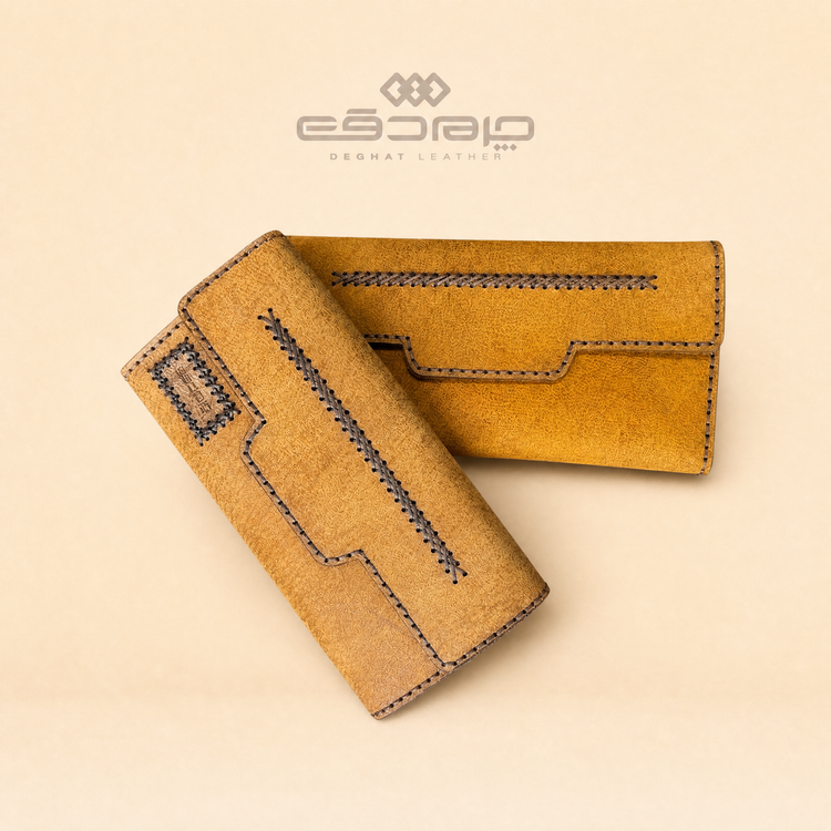 کیف پول سه لت طرح زبانه دوختی دقت _36036